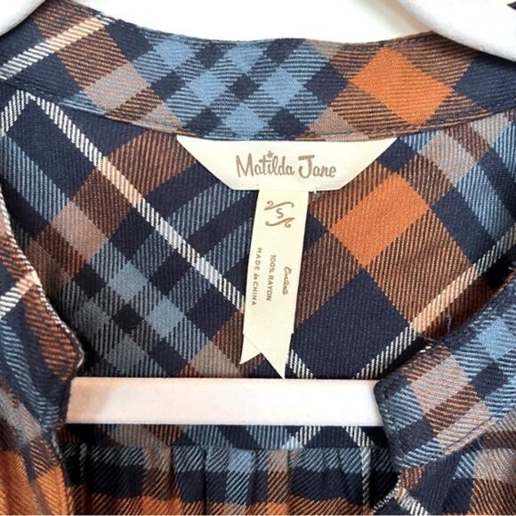 Matilda Jane Moments with You General Store Plaid Tunic Top Small Button Front - Picture 7 of 11